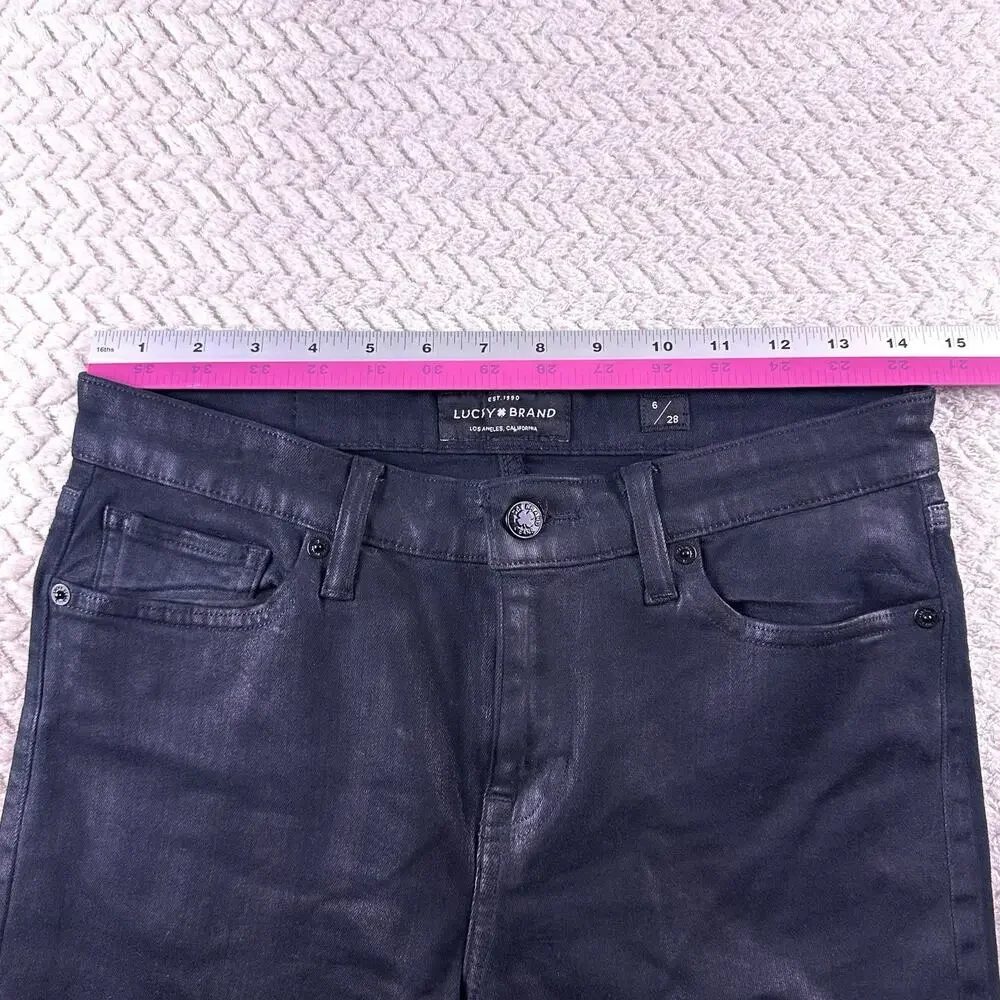 Lucky Brand Jeans Womens 6/28 Ankle Black‎ Wash AVA Mid Rise Skinny Denim